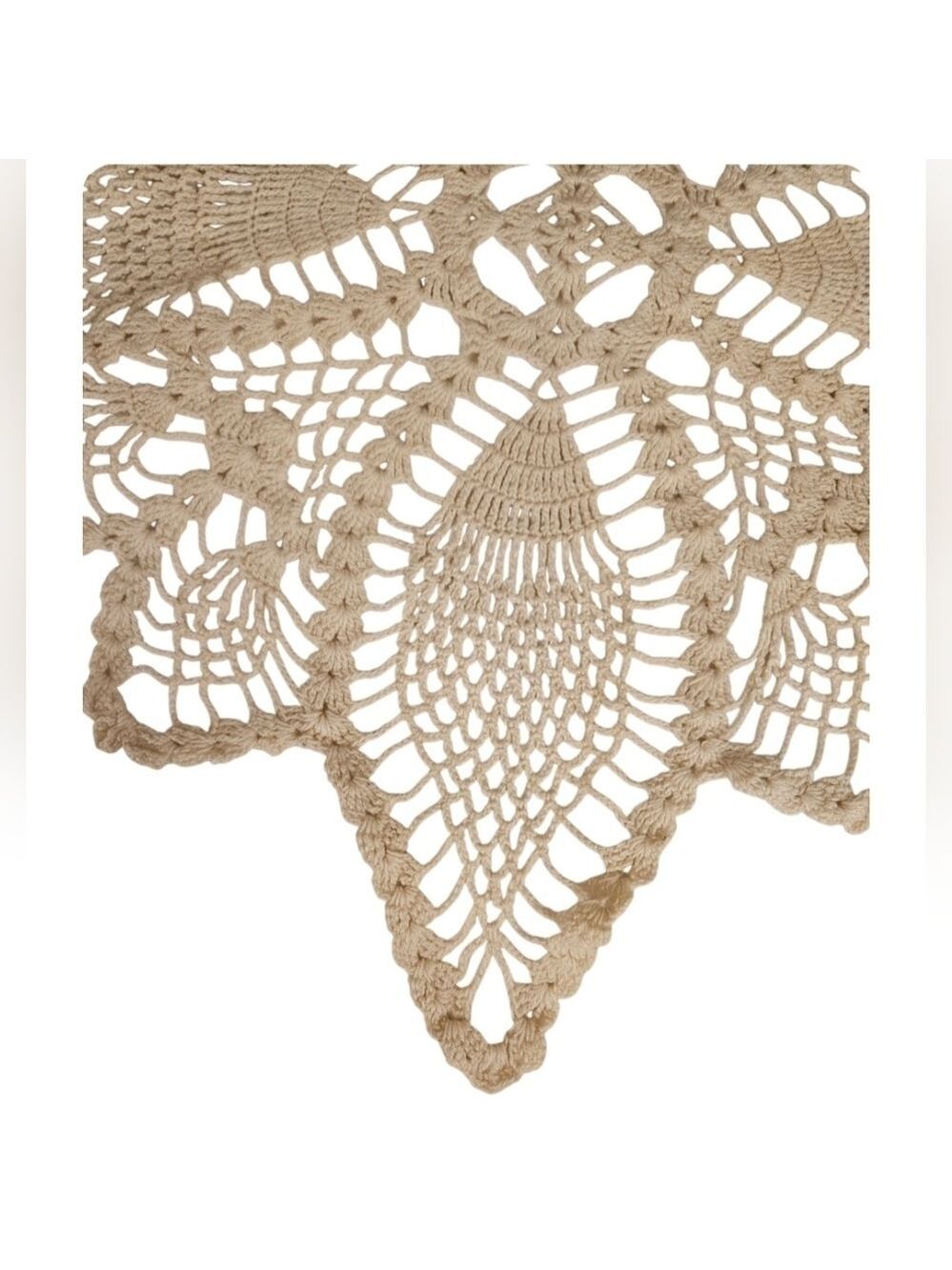 Crochet Cotton Pineapple Stitch Floral Doily Table Topper - Picture 6 of 17